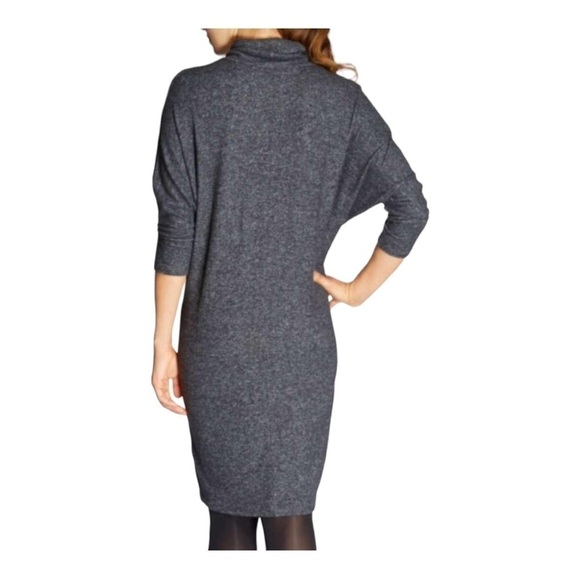 BOBEAU COZY TURTLENECK DRESS in heather gray - Picture 2 of 12